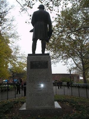 Marker in Battery Park. Click for full size. Marker in Battery Park image. Click for full size.