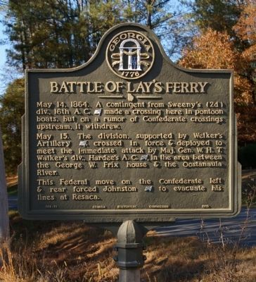 Battle of Lay's Ferry Marker image. Click for full size.