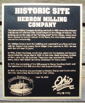 Hebron Milling Company Marker image. Click for full size.