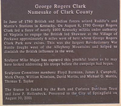 George Rogers Clark Marker. Click for full size. George Rogers Clark Marker image. Click for full size.