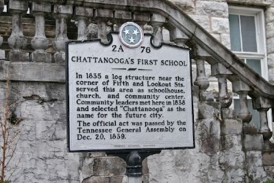 Chattanooga's First School Marker. Click for full size. Chattanooga's First School Marker image. Click for full size.