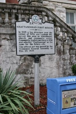 Chattanooga's First School Marker image. Click for full size.
