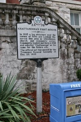 Chattanooga's First School Marker. Click for full size. Chattanooga's First School Marker image. Click for full size.