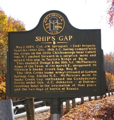 Ship's Gap Marker. Click for full size. Ship's Gap Marker image. Click for full size.