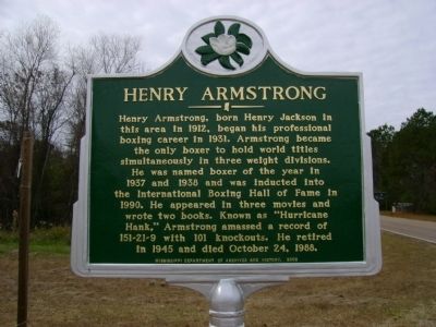 Henry Armstrong Marker. Click for full size. Henry Armstrong Marker image. Click for full size.