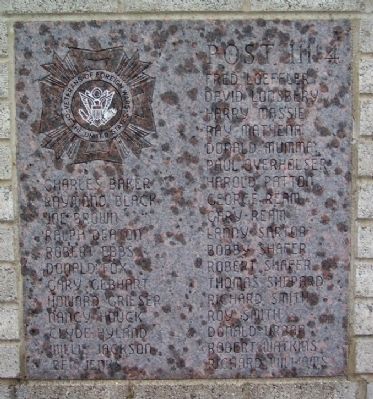 Post 11114 Veterans Panel on Memorial. Click for full size. Post 11114 Veterans Panel on Memorial image. Click for full size.