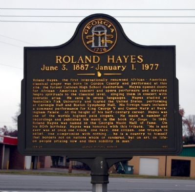 Roland Hayes Marker image. Click for full size.