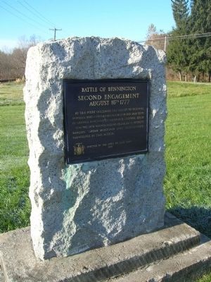Battle of Bennington - Second Engagement Marker. Click for full size. Battle of Bennington - Second Engagement Marker image. Click for full size.