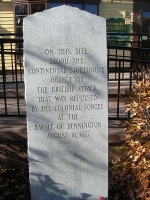 Continental Storehouse Site Marker - Old Bennington, VT. Click for full size. Continental Storehouse Site Marker - Old Bennington, VT image. Click for full size.