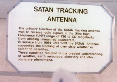 S<small>ATAN</small> Tracking Antenna Marker. Click for full size. S<small>ATAN</small> Tracking Antenna Marker image. Click for full size.