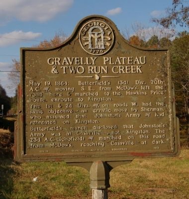 Gravelly Plateau & Two Run Creek Marker image. Click for full size.