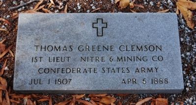 Thomas Green Clemson Tombstone<br>St. Paul's Episcopal Church<br>Pendleton, South Carolina. Click for full size. Thomas Green Clemson Tombstone<br>St. Paul's Episcopal Church<br>Pendleton, South Carolina image. Click for full size.