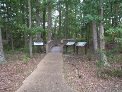 Markers in Skiffes Creek Historic Park image. Click for full size.