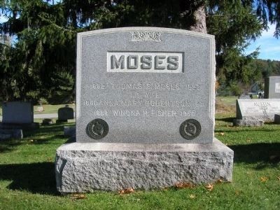 Moses Family Headstoned in Grove Cemetery image. Click for full size.