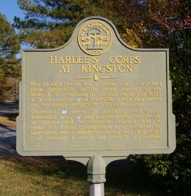 Hardee's Corps at Kingston Marker image. Click for full size.