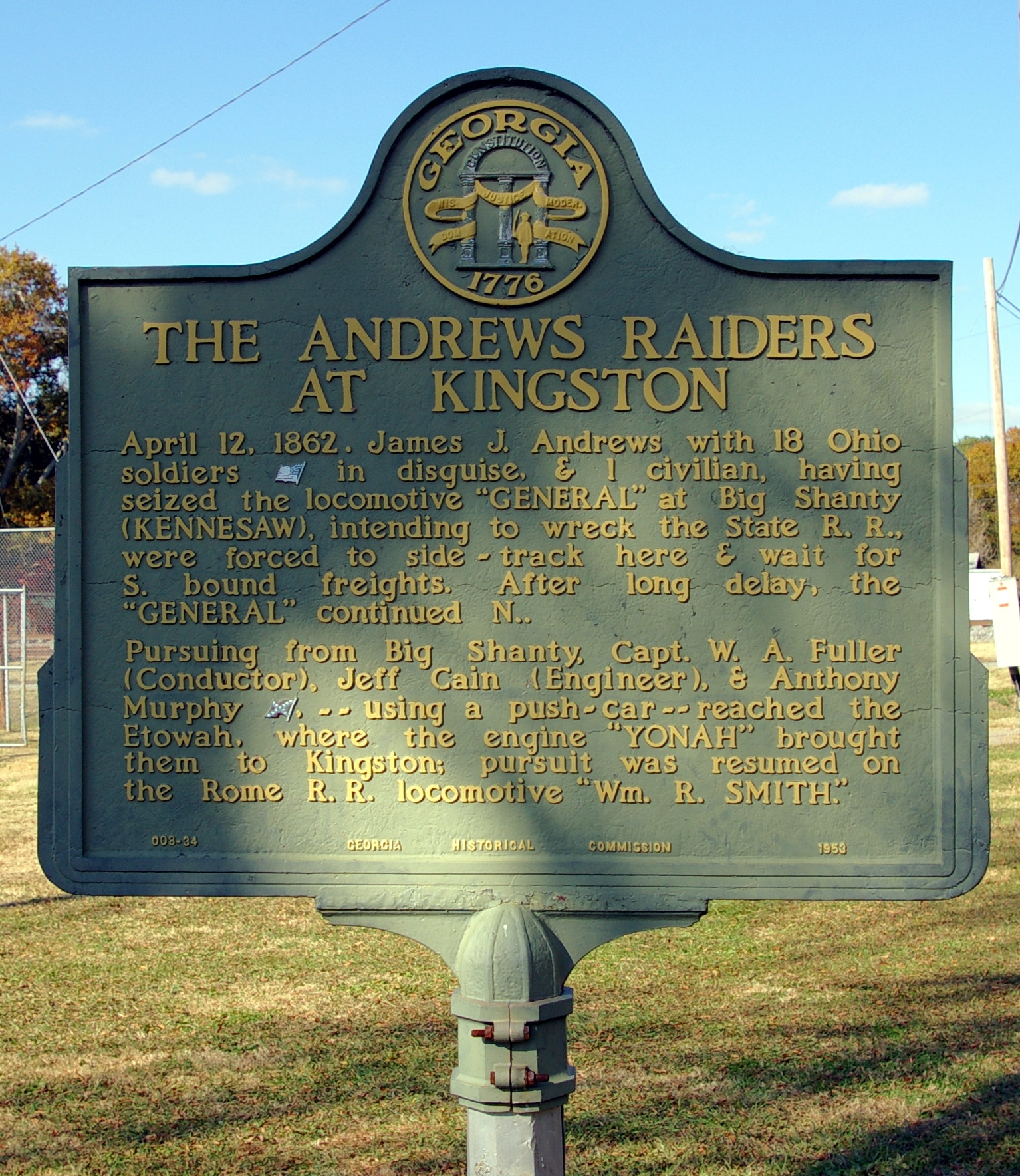 The Andrews Raiders at Kingston Marker