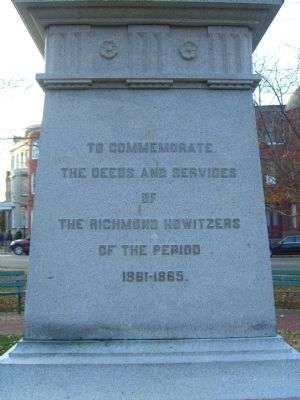 Richmond Howitzers Monument Marker. Click for full size. Richmond Howitzers Monument Marker image. Click for full size.