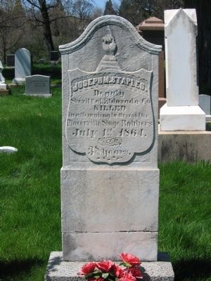 Joseph M. Staples Headstone at Gravesite image. Click for full size.