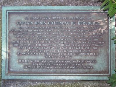 Captain Denis Cottineau De Kerloguen Marker. Click for full size. Captain Denis Cottineau De Kerloguen Marker image. Click for full size.