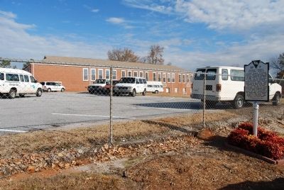Oconee County Training School Marker with Oconee Senior Center in Distance image. Click for full size.
