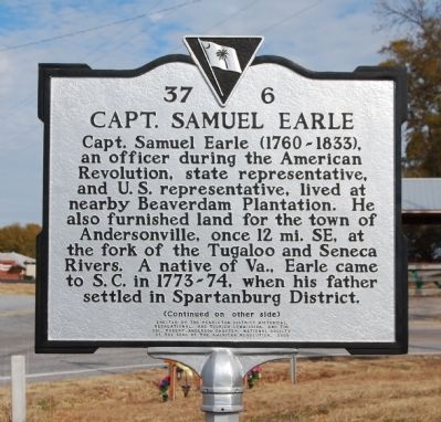 Capt. Samuel Earle Marker - Front image. Click for full size.