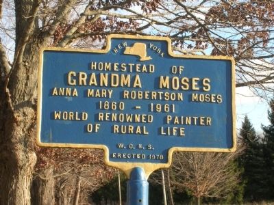 Homestead of Grandma Moses Marker - Eagle Bridge, New York image. Click for full size.