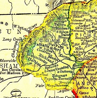 Oconee County - 1895 Map Detail image. Click for full size.