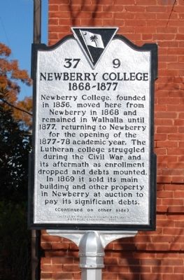 Newberry College Marker - Front. Click for full size. Newberry College Marker - Front image. Click for full size.
