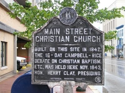 Main Street Christian Church Marker. Click for full size. Main Street Christian Church Marker image. Click for full size.