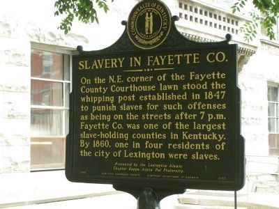 Slavery in Fayette Co. Marker image. Click for full size.