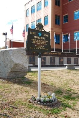 Blue Star Memorial Highway Marker. Click for full size. Blue Star Memorial Highway Marker image. Click for full size.