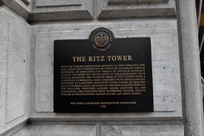 Ritz Tower Marker image. Click for full size.