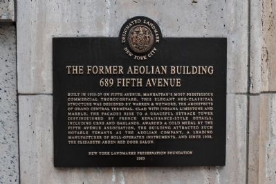 Former Aeolian Building Marker image. Click for full size.