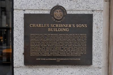Charles Scribner's Sons Building Plaque image. Click for full size.