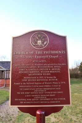 Church of the Presidents Marker. Click for full size. Church of the Presidents Marker image. Click for full size.