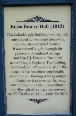 Kezia Emery Hall (1913) Marker. Click for full size. Kezia Emery Hall (1913) Marker image. Click for full size.