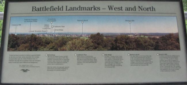 Battlefield Landmarks - North and West Marker image. Click for full size.