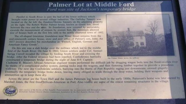 Palmer Lot at Middle Ford Marker. Click for full size. Palmer Lot at Middle Ford Marker image. Click for full size.