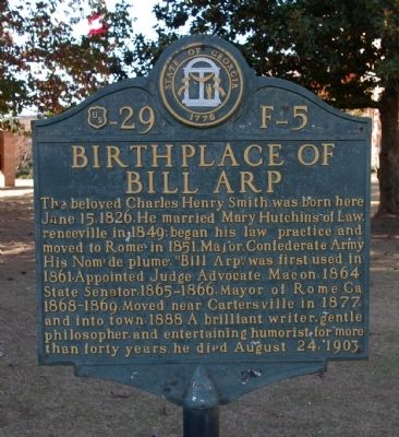 Birthplace of Bill Arp Marker image. Click for full size.