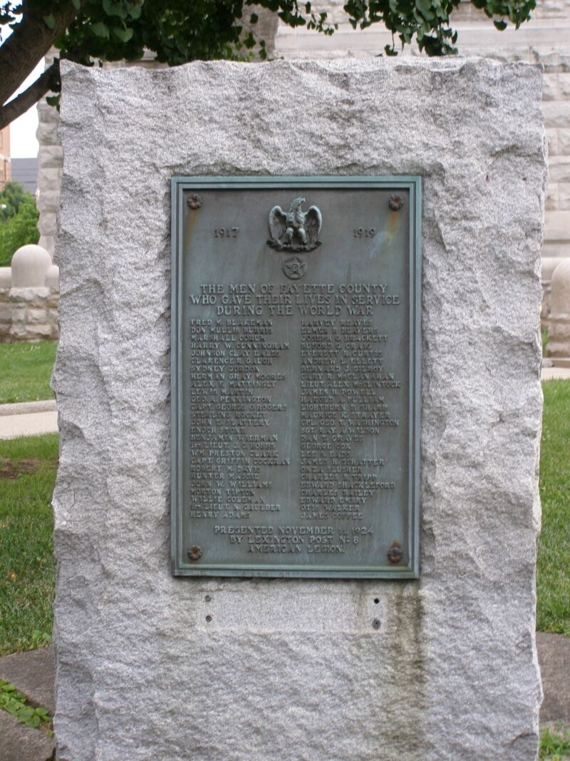 Fayette County World War I Memorial Marker