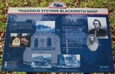 Thaddeus Stevens Blacksmith Shop Marker image. Click for full size.