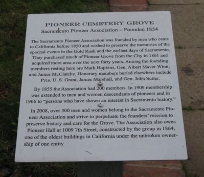 Pioneer Cemetery Grove Marker image. Click for full size.