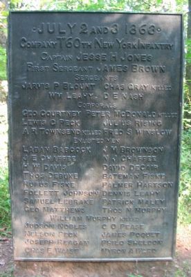 Company "I", 60th New York Infantry Monument. Click for full size. Company "I", 60th New York Infantry Monument image. Click for full size.