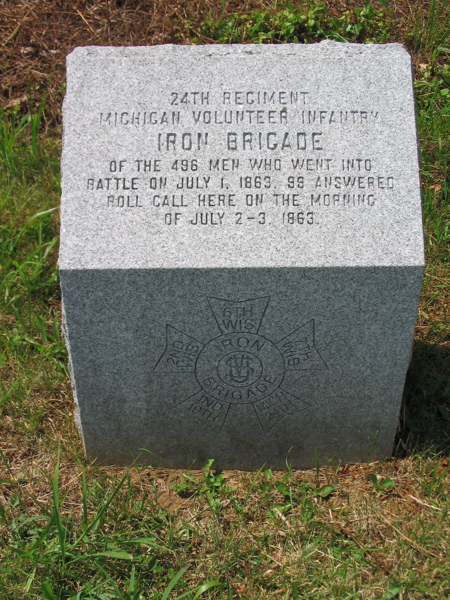 24th Regiment Michigan Volunteer Infantry Position Marker