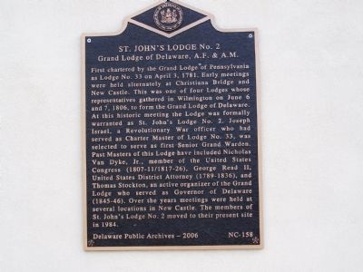 St. John's Lodge No. 2 Marker image. Click for full size.