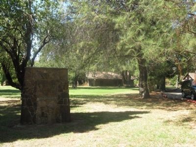 Peña Adobe Park Marker with Vaca-Peña Adobe in Background image. Click for full size.