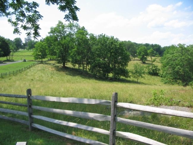 Valley Between Stevens Knoll and East Cemtery Hill. Click for full size. Valley Between Stevens Knoll and East Cemtery Hill image. Click for full size.