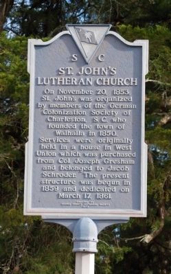 St. John's Lutheran Church Marker - Front image. Click for full size.