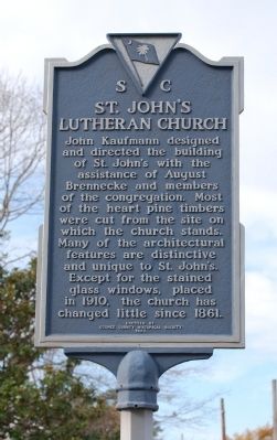 St. John's Lutheran Church Marker - Reverse image. Click for full size.