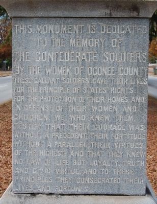 Oconee County Confederate Monument - East Side image. Click for full size.